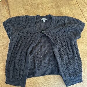 VINTAGE Apt. 9 Women's Charcoal Open-Knit Cardigan